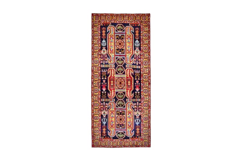 Handknuten Persisk Matta 132x310 cm Mörkblå/Gul - Orientaliska mattor - Persisk matta