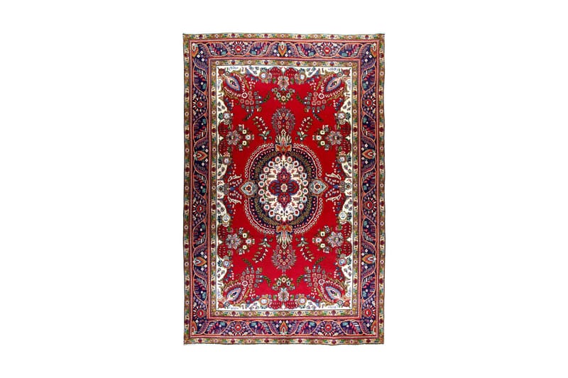Handknuten Persisk Patinamatta 192x300 cm  Röd/Mörkblå - Persisk matta - Orientaliska mattor