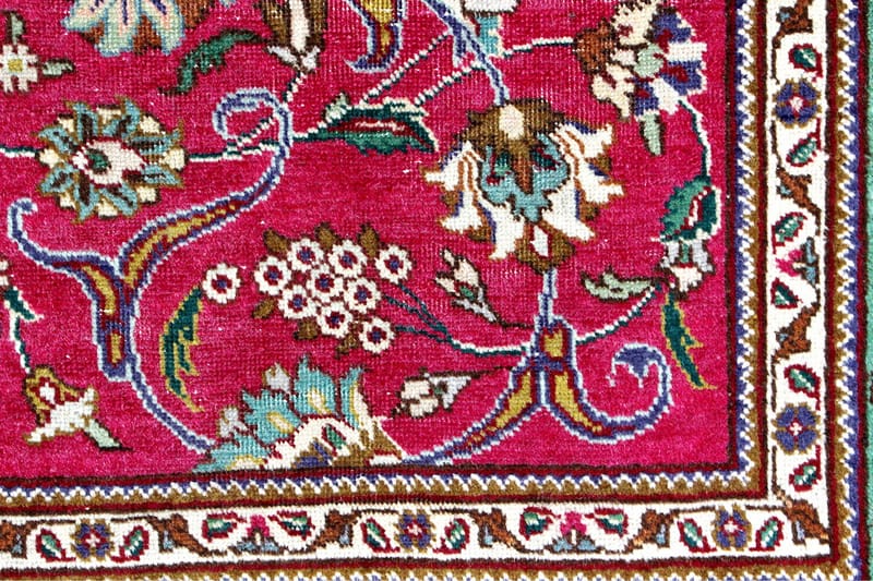 Handknuten Persisk Patinamatta 194x227 cm  Röd/Grön - Persisk matta - Orientaliska mattor