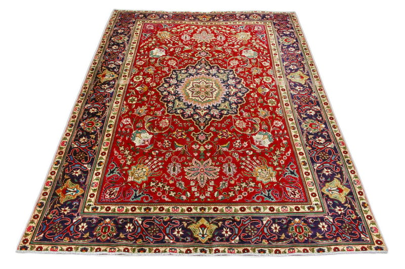 Handknuten Persisk Patinamatta 235x350 cm  Röd/Mörkblå - Persisk matta - Orientaliska mattor