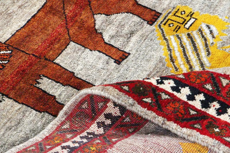 Handknuten Persisk Matta 155x230 cm Grå/Röd - Persisk matta - Orientaliska mattor
