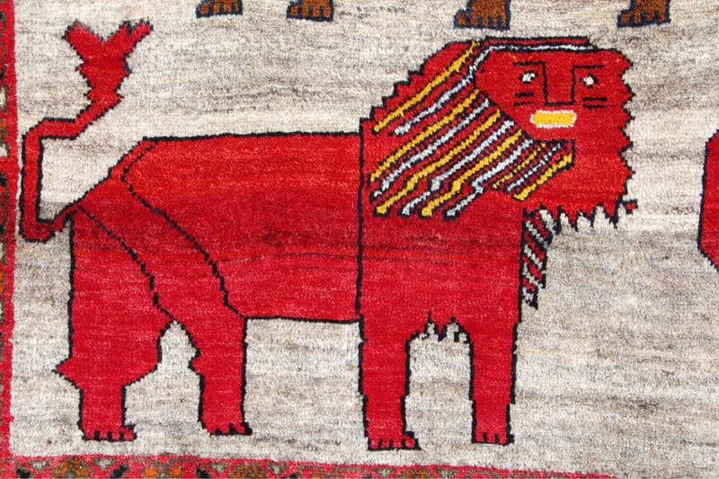 Handknuten Persisk Matta 155x230 cm Grå/Röd - Persisk matta - Orientaliska mattor