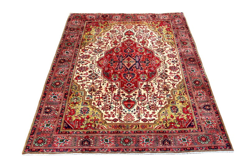 Handknuten Persisk Patinamatta 199x288 cm  Beige/Röd - Persisk matta - Orientaliska mattor