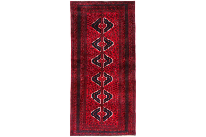 Handknuten Persisk Matta 90x181 cm Röd/Svart - Persisk matta - Orientaliska mattor