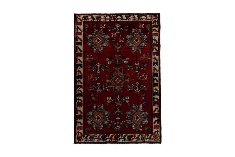 Handknuten Persisk Matta 118x177 cm Röd/Beige - Persisk matta - Orientaliska mattor