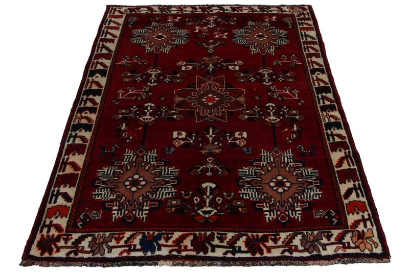 Handknuten Persisk Matta 118x177 cm Röd/Beige - Persisk matta - Orientaliska mattor