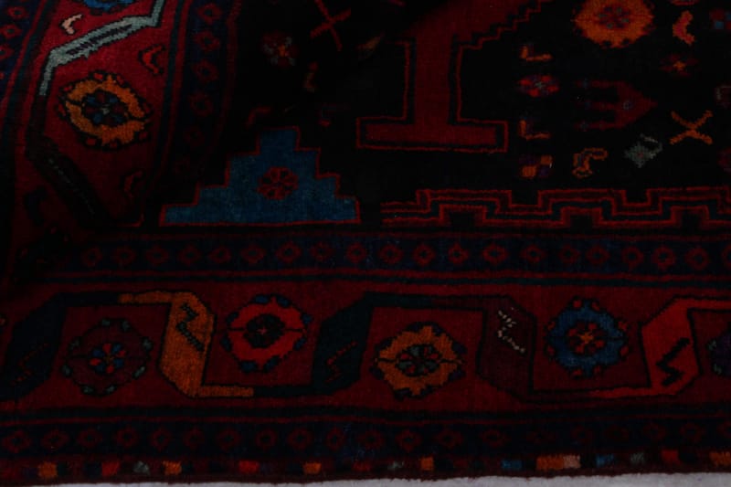 Handknuten Persisk Matta 150x341 cm Svart/Röd - Persisk matta - Orientaliska mattor