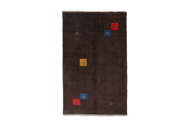 Handknuten Persisk Ullmatta 115x185 cm Gabbeh Shiraz Mörkbru - Persisk matta - Orientaliska mattor