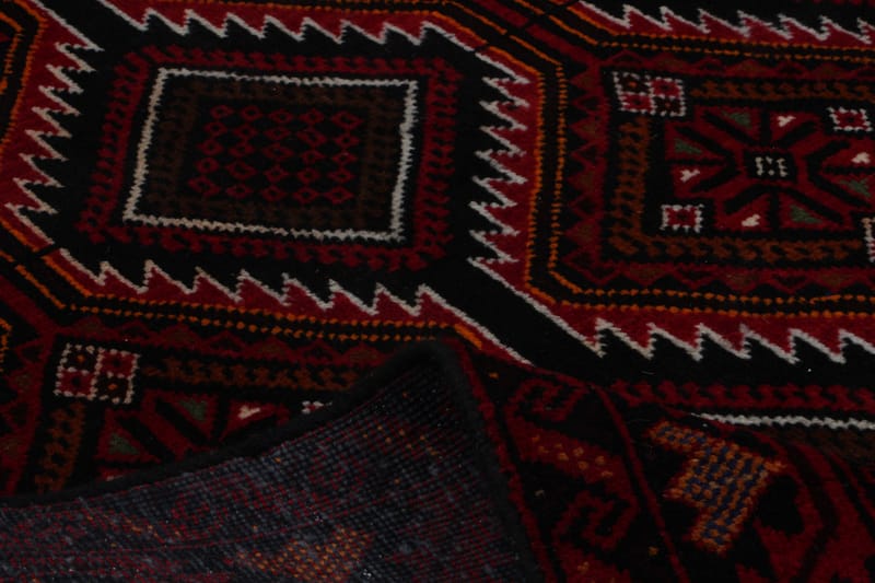 Handknuten Persisk Matta Våg 97x207 cm Kelim Röd/Svart - Persisk matta - Orientaliska mattor