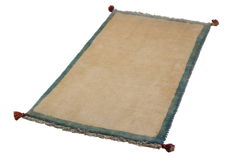 Handknuten Persisk Matta 75x143 cm Gabbeh Shiraz Beige/Blå - Persisk matta - Orientaliska mattor