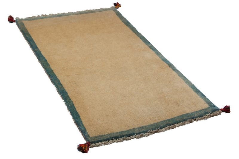 Handknuten Persisk Matta 75x143 cm Gabbeh Shiraz Beige/Blå - Persisk matta - Orientaliska mattor