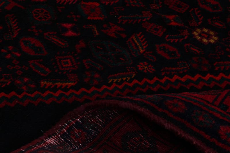 Handknuten Persisk Matta 159x377 cm Svart/Röd - Persisk matta - Orientaliska mattor