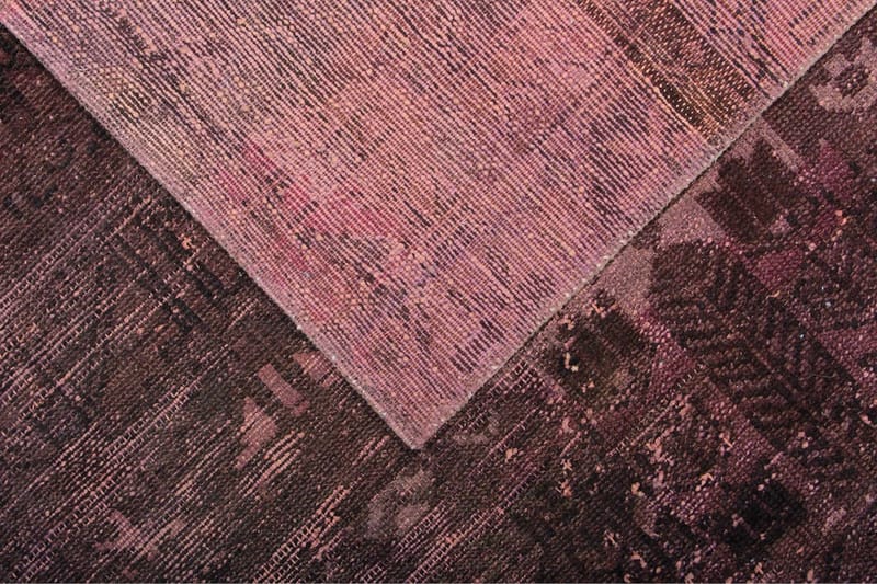 Handknuten Persisk Matta 141x220 cm Vintage  Mörkröd/Rosa - Persisk matta - Orientaliska mattor