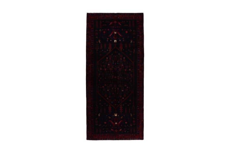 Handknuten Persisk Matta 152x350 cm Svart/Röd - Persisk matta - Orientaliska mattor