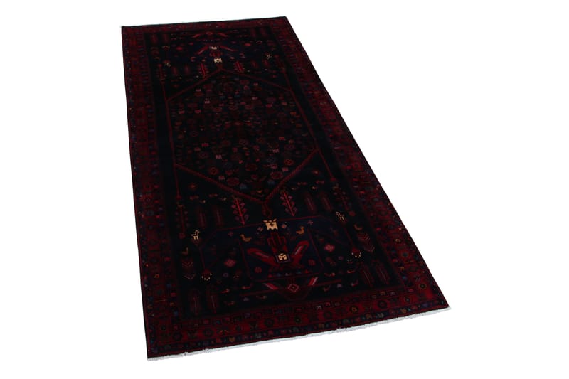Handknuten Persisk Matta 152x350 cm Svart/Röd - Persisk matta - Orientaliska mattor