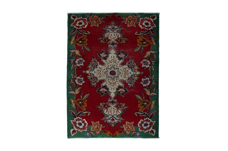 Handknuten Persisk Patinamatta 146x202 cm  Röd/Grön - Persisk matta - Orientaliska mattor