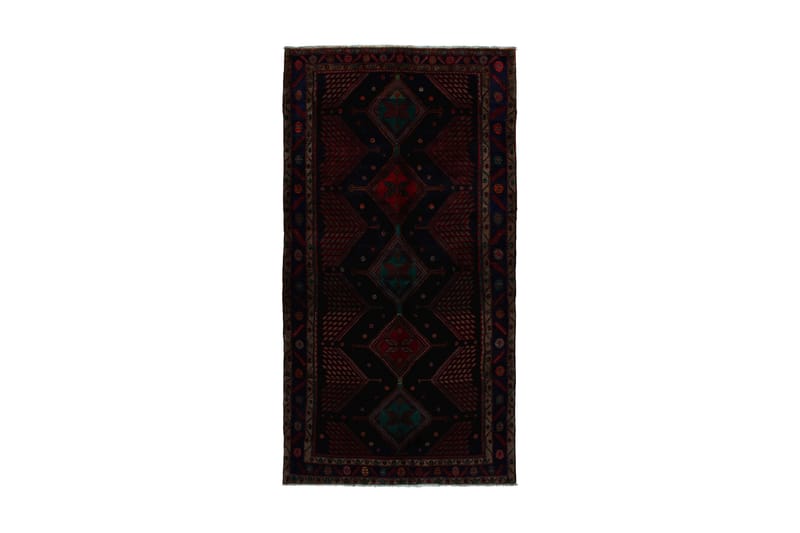 Handknuten Persisk Matta 158x305 cm Svart/Mörkröd - Persisk matta - Orientaliska mattor