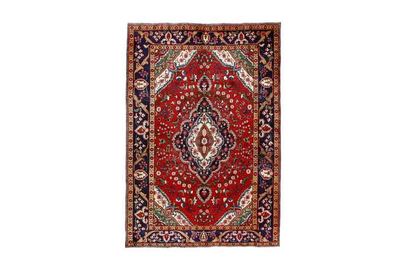 Handknuten Persisk Patinamatta 195x300 cm  Röd/Mörkblå - Persisk matta - Orientaliska mattor