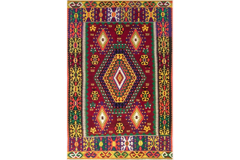 HOMEFESTO Matta 100x200 cm Multifärgad/Sammet - Persisk matta - Orientaliska mattor