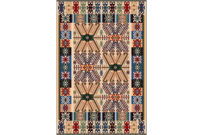 HOMEFESTO Matta 160x230 cm Multifärgad/Sammet - Persisk matta - Orientaliska mattor