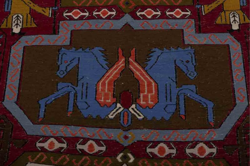 Handknuten Persisk Patchworkmatta 117x195 cm Kelim Röd/Beige - Kelimmattor