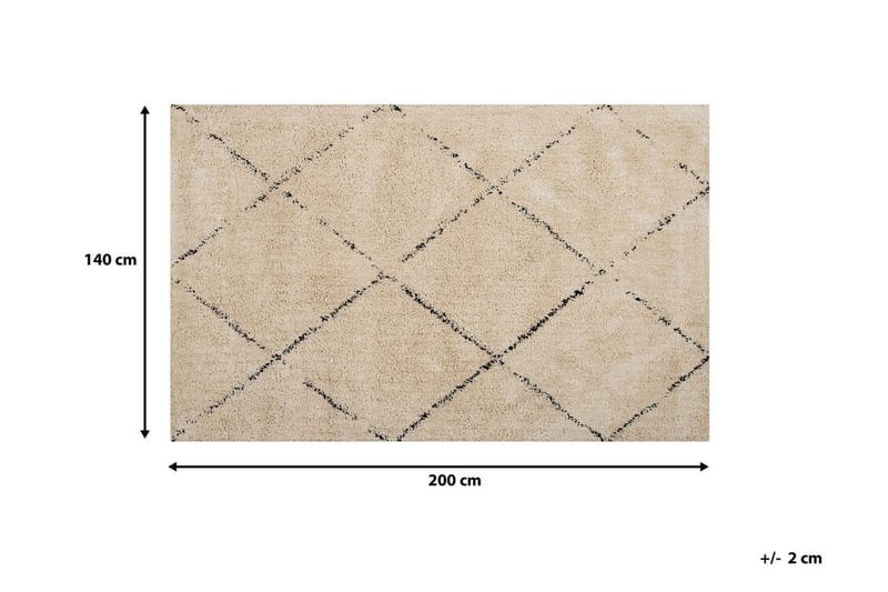 NEHRIG Matta 140x200 cm Beige/Svart - Marockanska mattor - Orientaliska mattor