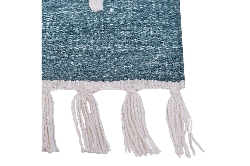 Plattvävd Yavu - Blå, Vit, 80x150 cm - Textilier & mattor - Mattor - Utomhusmattor