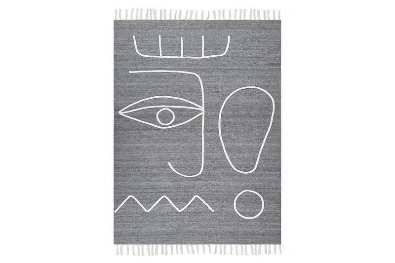 Plattvävd Yavu - Grå, vit, 140x200 cm - Textilier & mattor - Mattor - Utomhusmattor