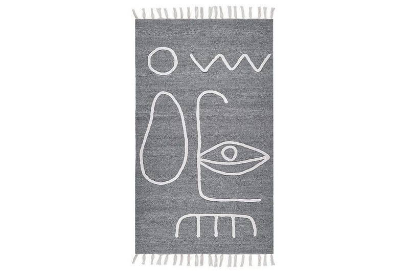 Plattvävd Yavu, Grå, vit, 80x150 cm