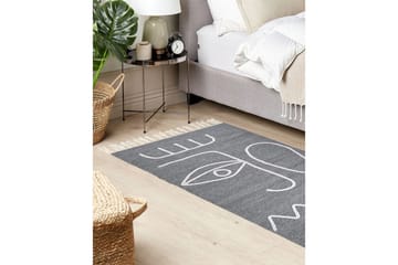 Plattvävd Yavu - Grå, vit, 80x150 cm - Textilier & mattor - Mattor - Små mattor