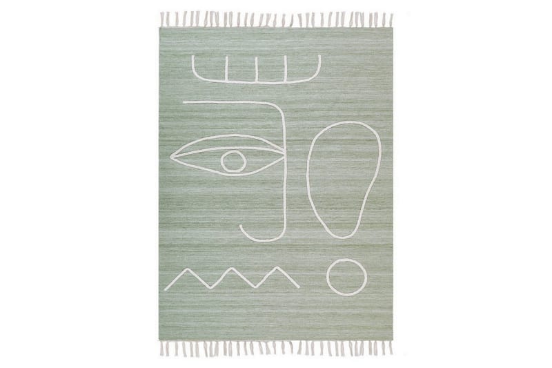 Plattvävd Yavu - Grön, Vit, 140x200 cm - Textilier & mattor - Mattor - Utomhusmattor
