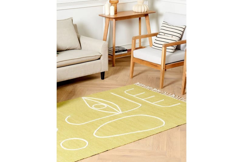 Plattvävd Yavu - Gul, 140x200 cm - Textilier & mattor - Mattor - Utomhusmattor