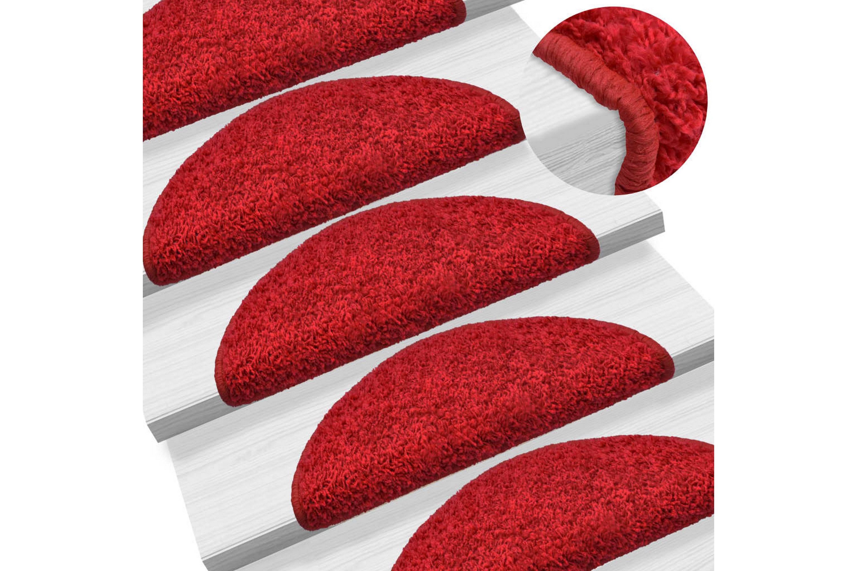 15 st Trappstegsmattor röd 65×25 cm – Röd
