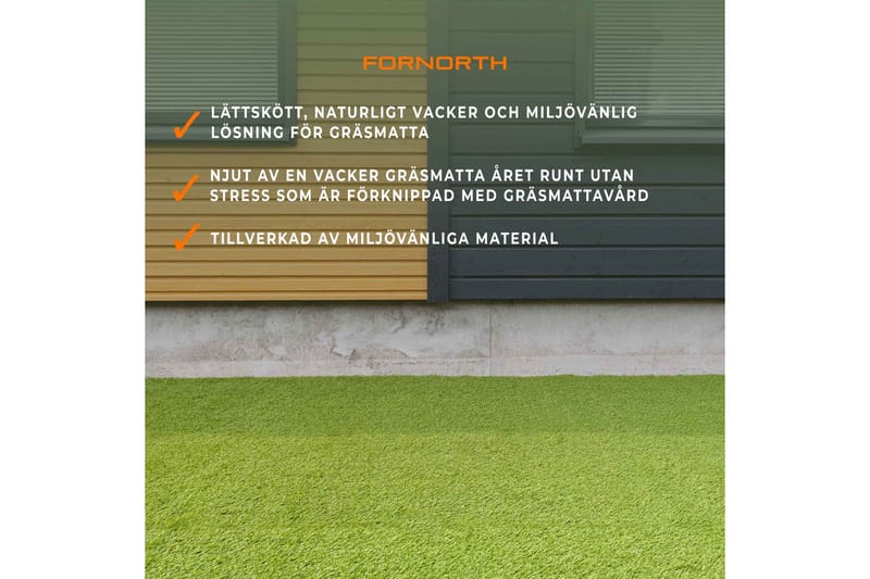 Fornorth Konstgräs Natural 34 mm, 1x10 m Rulle - Grön - Textilier & mattor - Mattor - Specialmatta - Nålfiltsmattor & konstgräsmattor