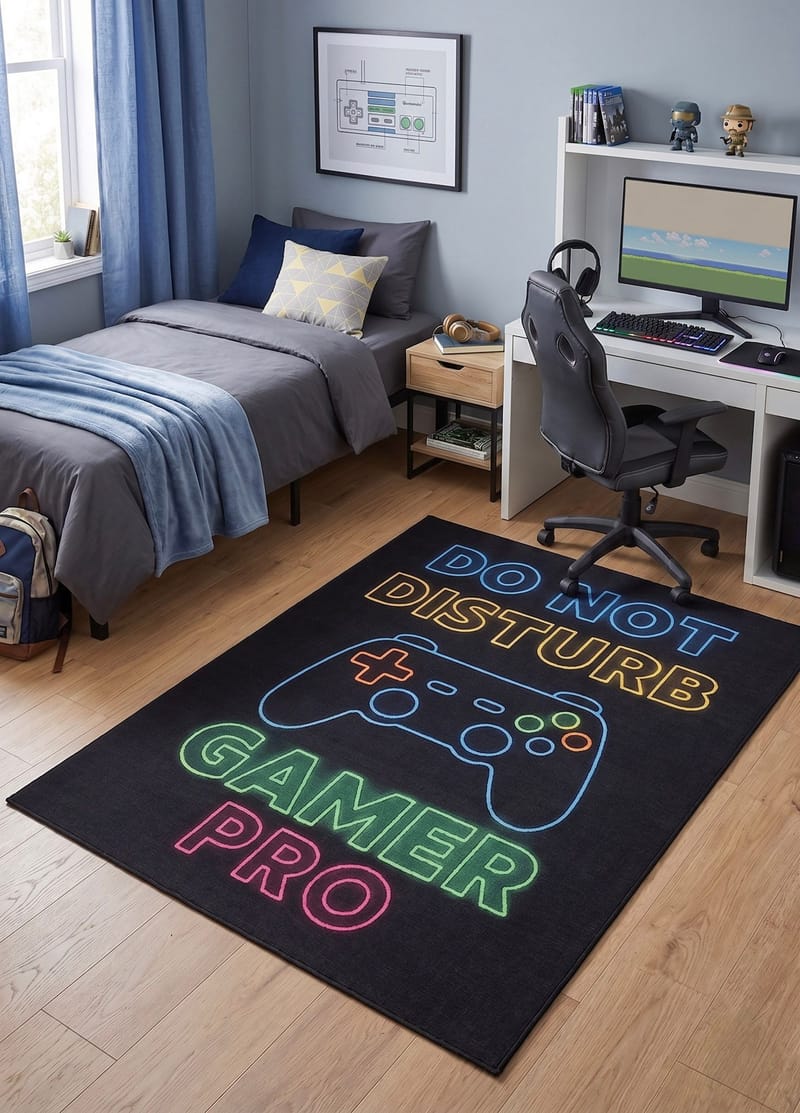 Maskinvävd Matta Play Gamer 120x160 cm - svart - Textilier & mattor - Mattor - Specialmatta - Gamingmatta