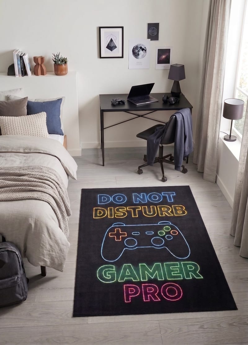 Maskinvävd Matta Play Gamer 120x160 cm - svart - Textilier & mattor - Mattor - Specialmatta - Gamingmatta