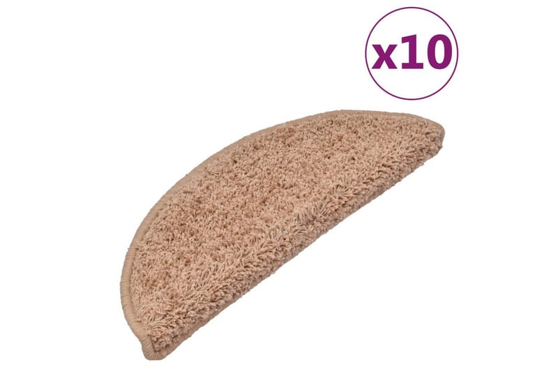 Trappstegsmattor 10 st 65x25 cm beige - Beige - Textilier & mattor - Mattor - Specialmatta - Trappstegsmattor