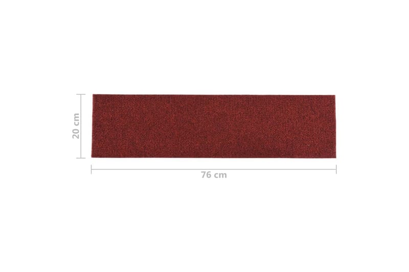 Trappstegsmattor självhäftande 15 st 76x20 cm röd - Röd - Textilier & mattor - Mattor - Specialmatta - Trappstegsmattor