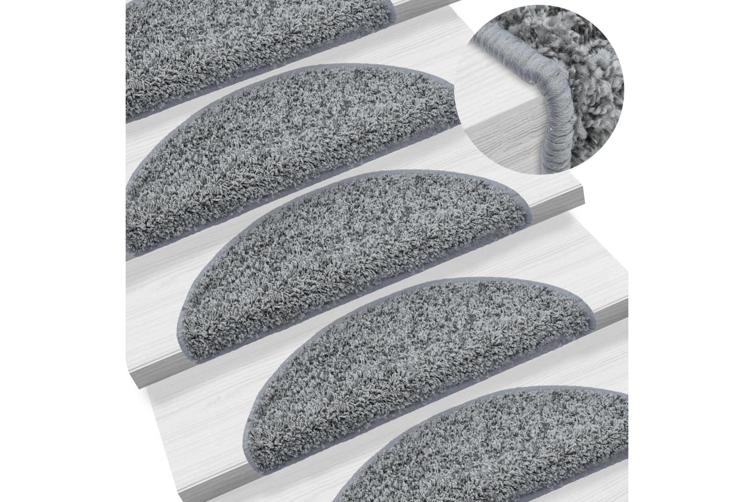 Trappstegsmattor 10 st 65×25 cm grå – Grå