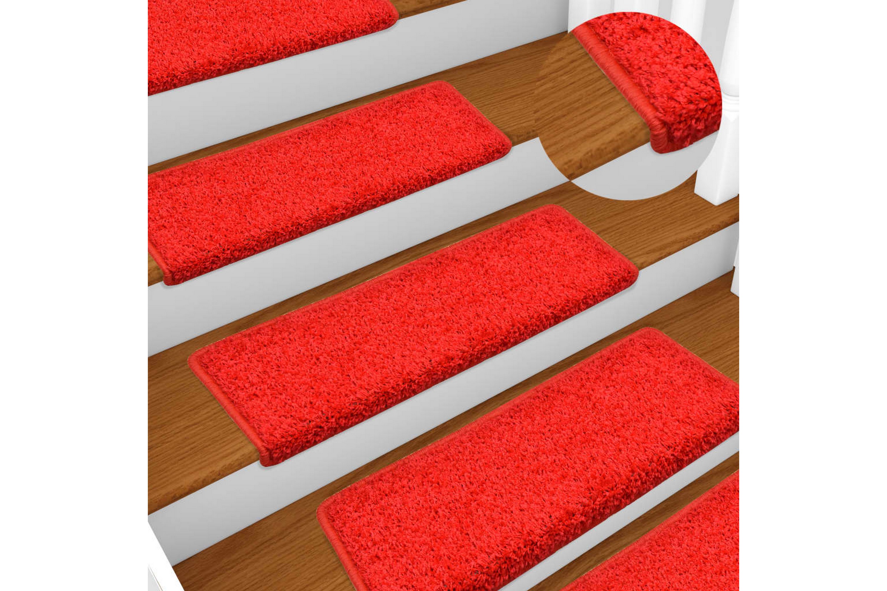 Trappstegsmattor 10 st 65×25 cm röd – Röd