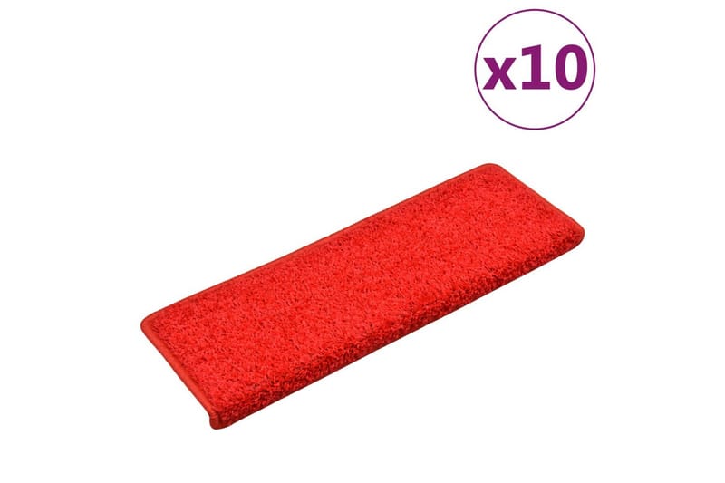 Trappstegsmattor 10 st 65x25 cm röd - Röd - Textilier & mattor - Mattor - Specialmatta - Trappstegsmattor