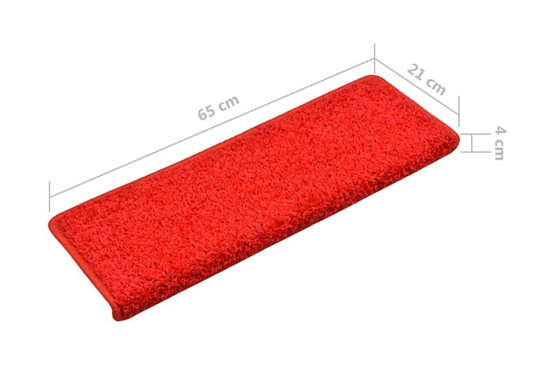 Trappstegsmattor 10 st 65x25 cm röd - Röd - Textilier & mattor - Mattor - Specialmatta - Trappstegsmattor