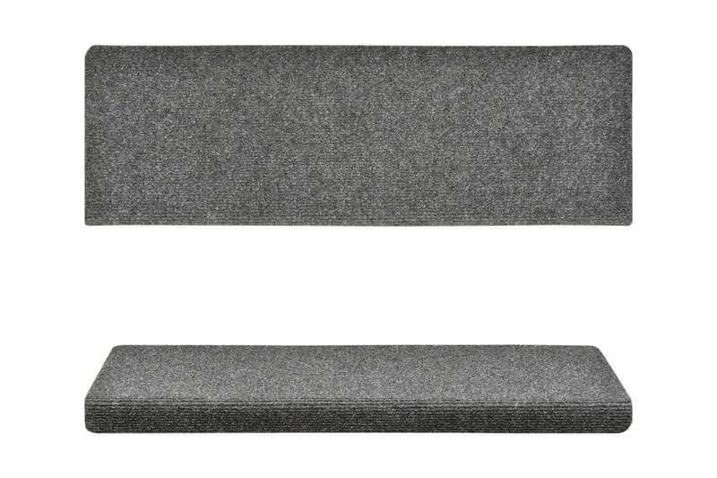 Trappstegsmattor 10 st ljusgrå 65x25 cm brodyr - Grå - Textilier & mattor - Mattor - Specialmatta - Trappstegsmattor