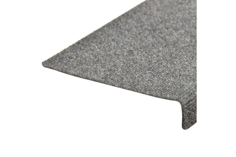 Trappstegsmattor 10 st ljusgrå 65x25 cm brodyr - Grå - Textilier & mattor - Mattor - Specialmatta - Trappstegsmattor