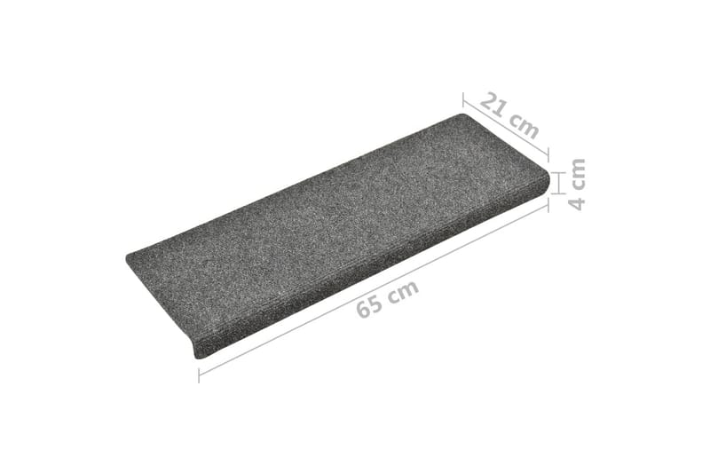 Trappstegsmattor 10 st ljusgrå 65x25 cm brodyr - Grå - Textilier & mattor - Mattor - Specialmatta - Trappstegsmattor