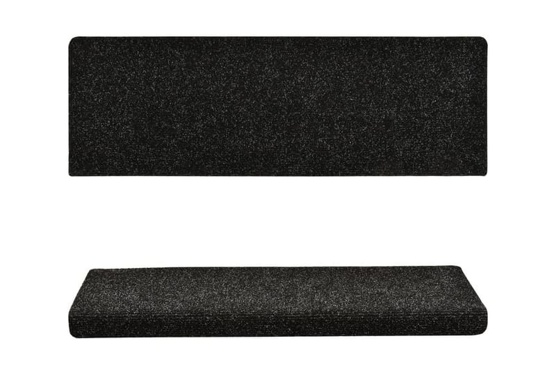 Trappstegsmattor 10 st svart 65x25 cm brodyr - Svart - Textilier & mattor - Mattor - Specialmatta - Trappstegsmattor