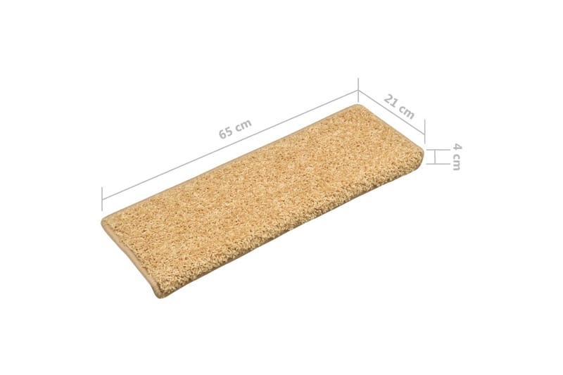 Trappstegsmattor 15 st 65x25 cm beige - Beige - Textilier & mattor - Mattor - Specialmatta - Trappstegsmattor