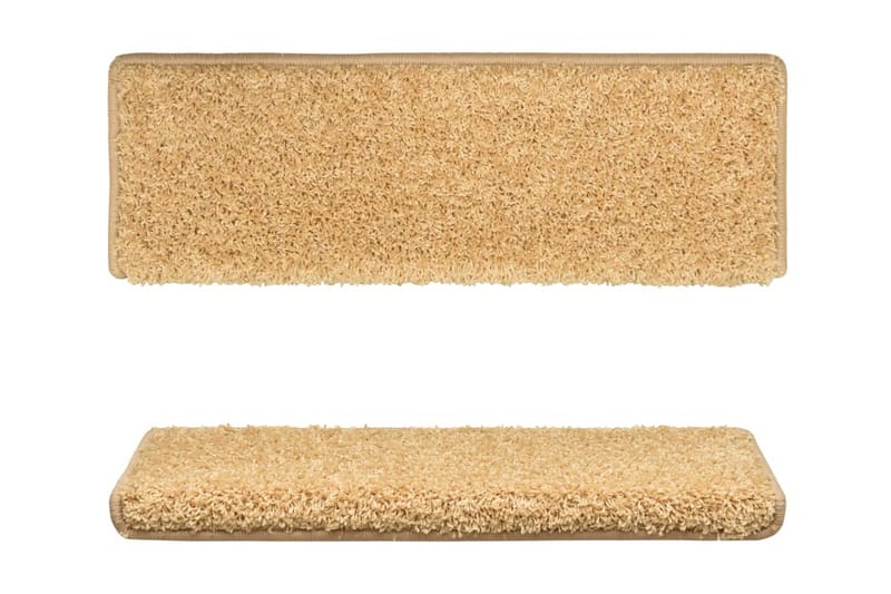 Trappstegsmattor 15 st 65x25 cm beige - Beige - Trappstegsmattor