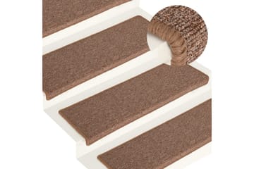 Trappstegsmattor 15 st 65x25 cm brun