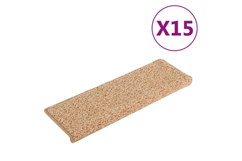 Trappstegsmattor 15 st 65x25 cm guld - Guld - Textilier & mattor - Mattor - Specialmatta - Trappstegsmattor